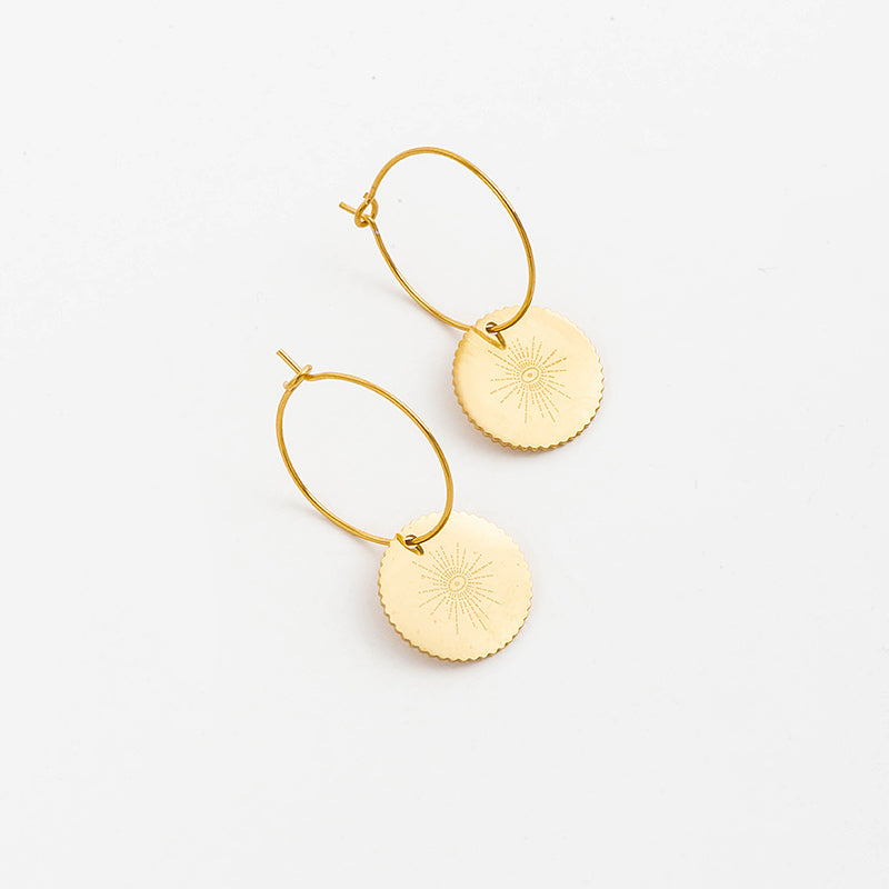 Geometric Gold Necklace and Earring Set