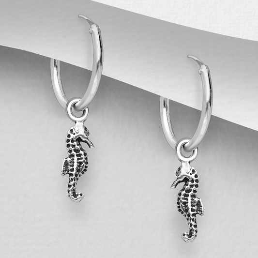 Seahorse Hoop Earrings