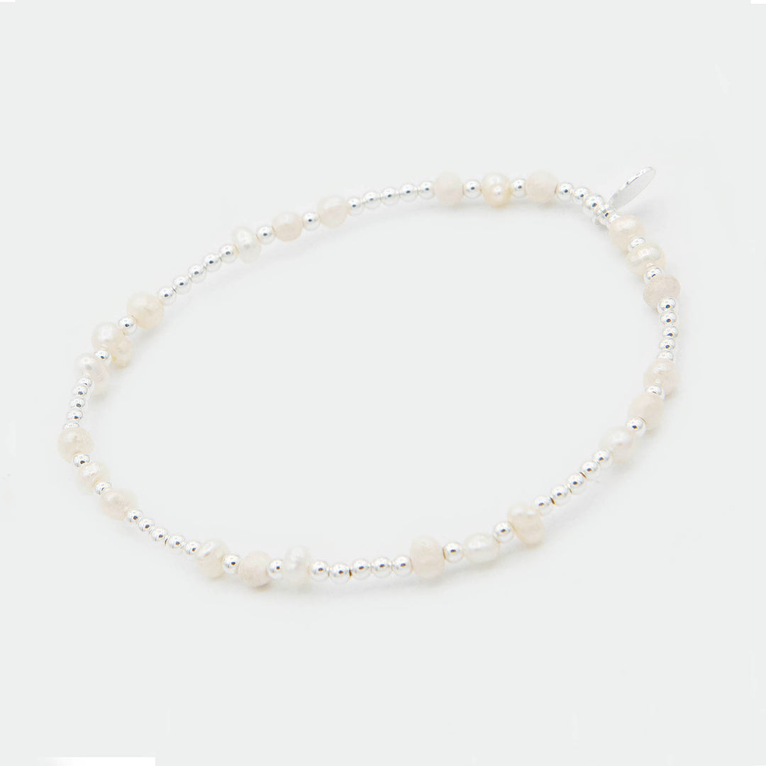 Beaded Ball and Freshwater Pearl Bracelet