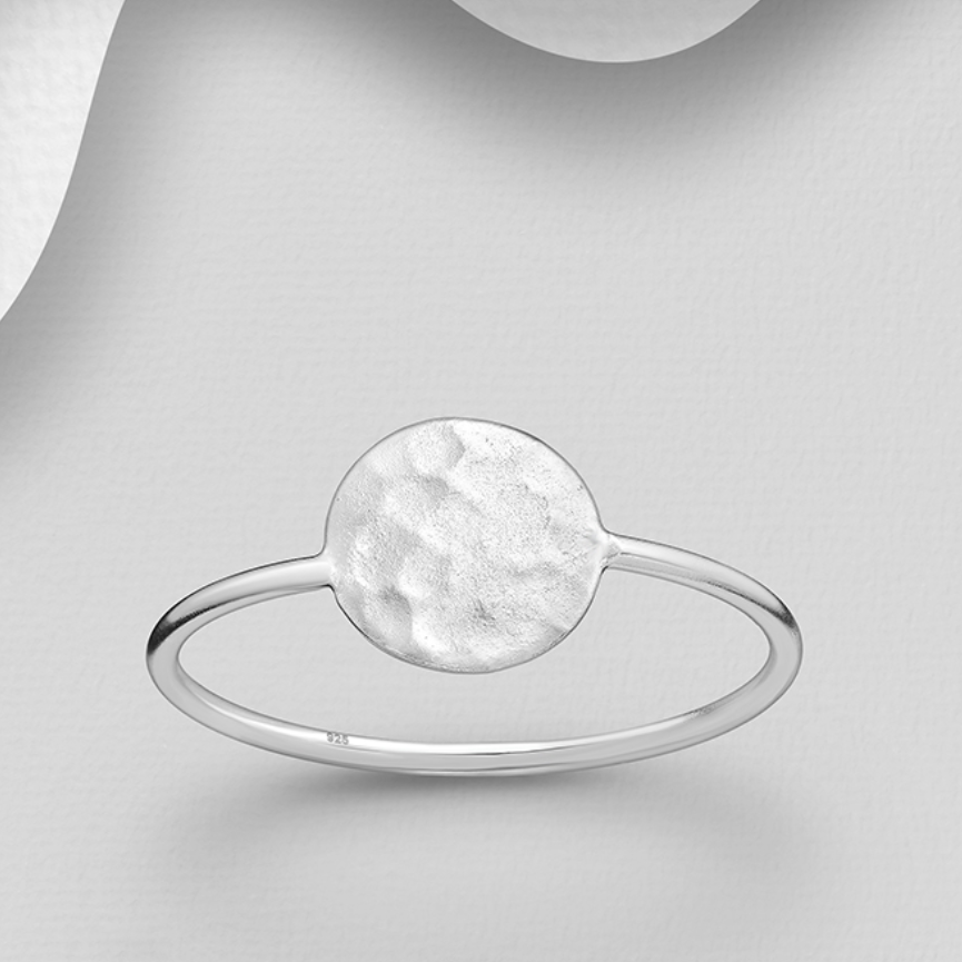 Sterling Silver Hammered Circle Ring