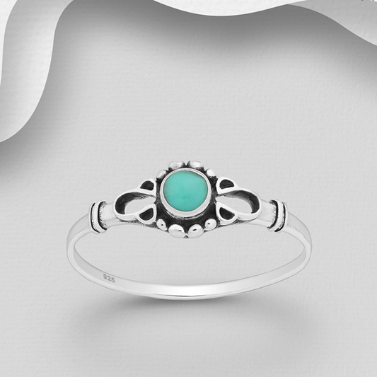 Sterling Silver Oxidized Turquoise Ring