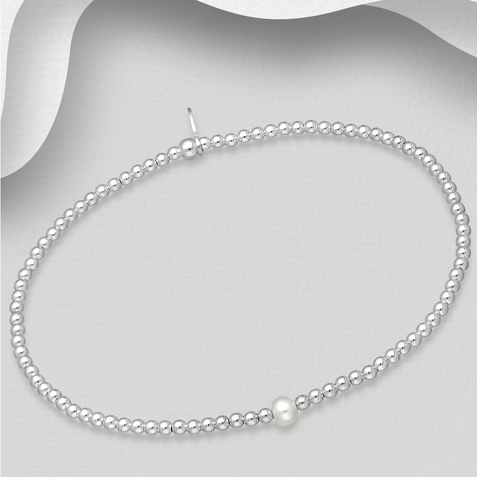 925 Sterling Silver Bracelet With Freshwater Pearl