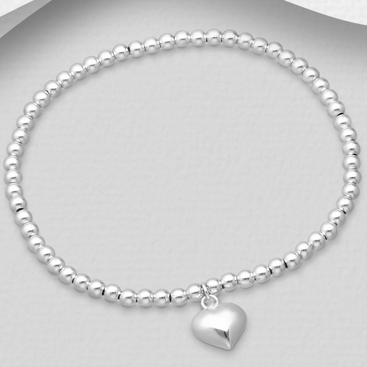 925 Sterling Silver Ball Beads Bracelet
