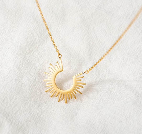 Shimmering Open Sun Necklace