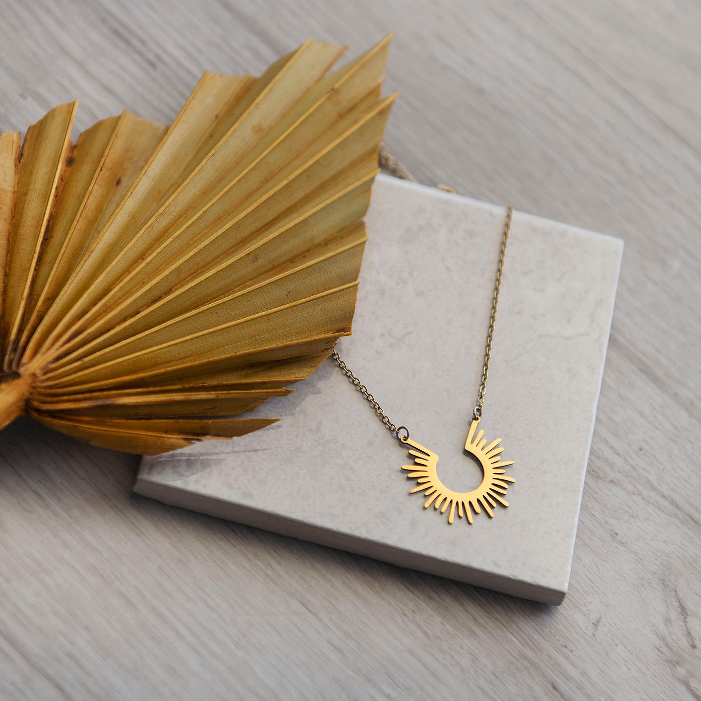 Shimmering Open Sun Necklace